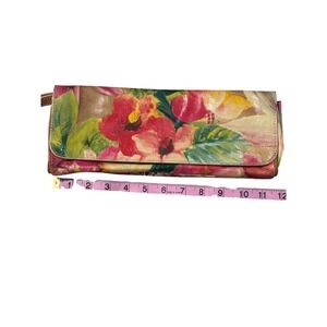 Maurizio Taiuti Floral Leather Clutch Wristlet Handbag Made in Italy Multi-Color
